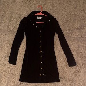 Princess Polly Black Button-Up Dress